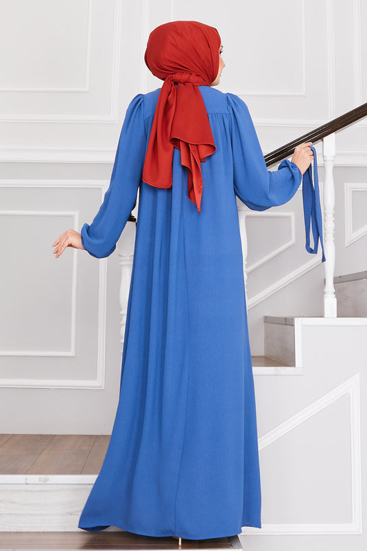 Aerobin – Schlichtes Kleid mit Robe, Indigoblau