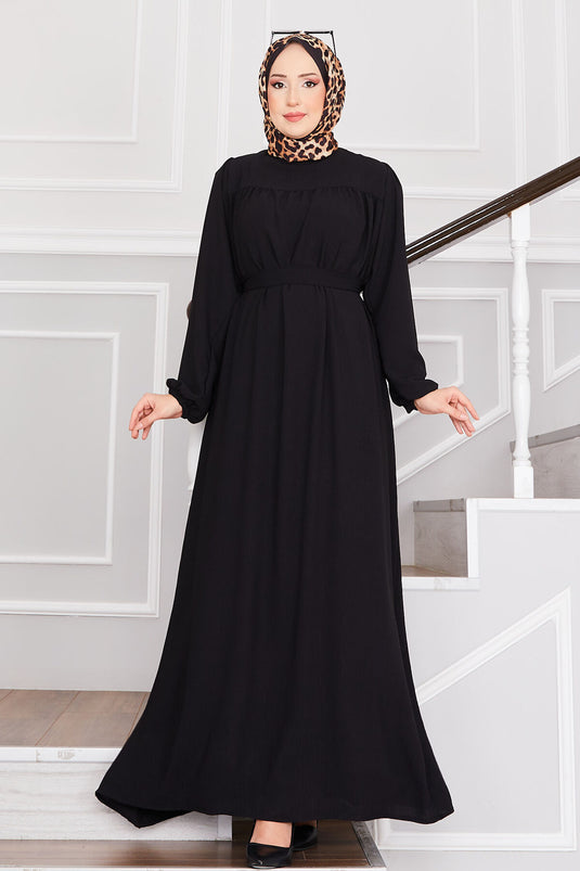 Aerobin Hijab Dress with Robe Black