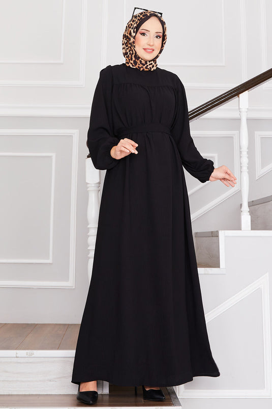 Aerobin Hijab Dress with Robe Black