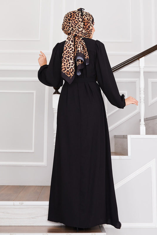 Aerobin Hijab Dress with Robe Black