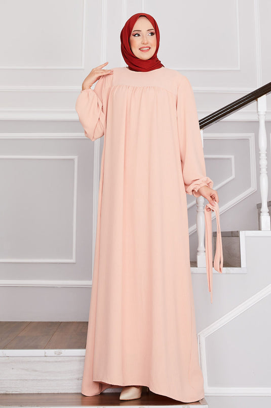 Aerobin Modest Dress with Robe Salmon