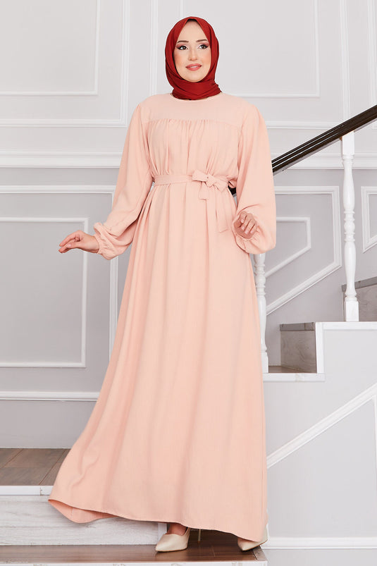 Aerobin Modest Dress with Robe Salmon