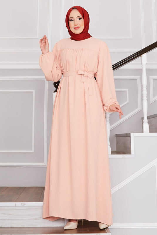 Aerobin Modest Dress with Robe Salmon