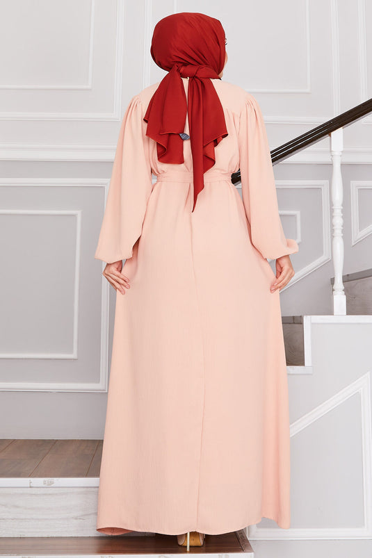 Aerobin Modest Dress with Robe Salmon