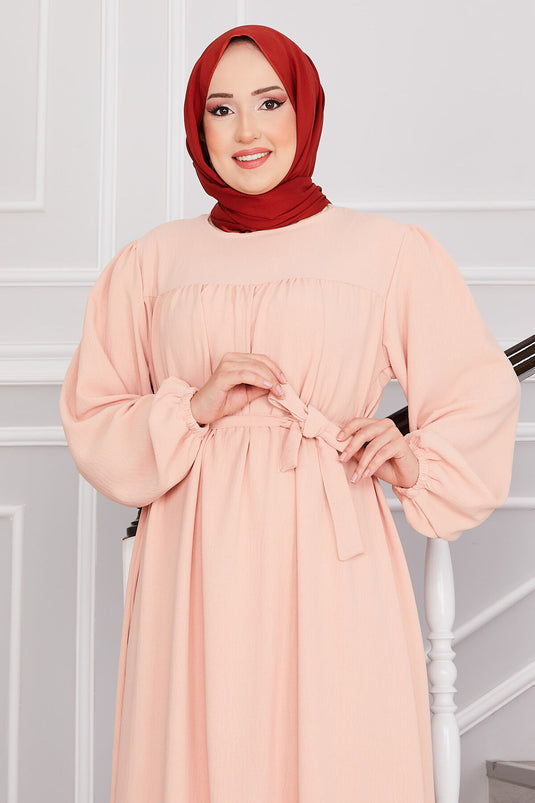 Aerobin Modest Dress with Robe Salmon