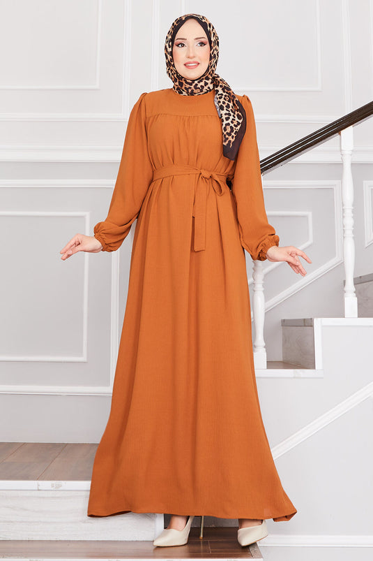 Aerobin Modest Dress with Robe, Tan