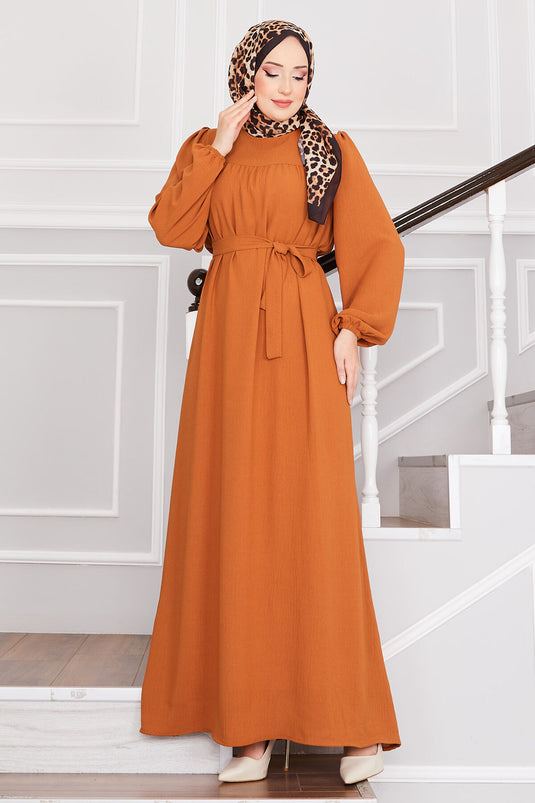 Aerobin Modest Dress with Robe, Tan