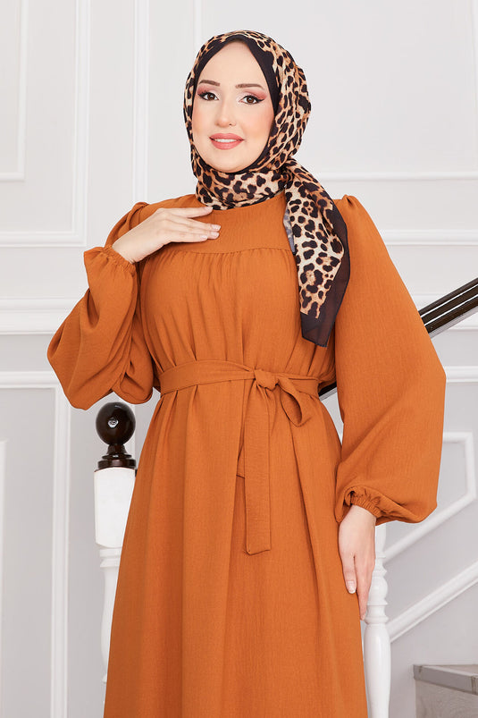 Aerobin Modest Dress with Robe, Tan