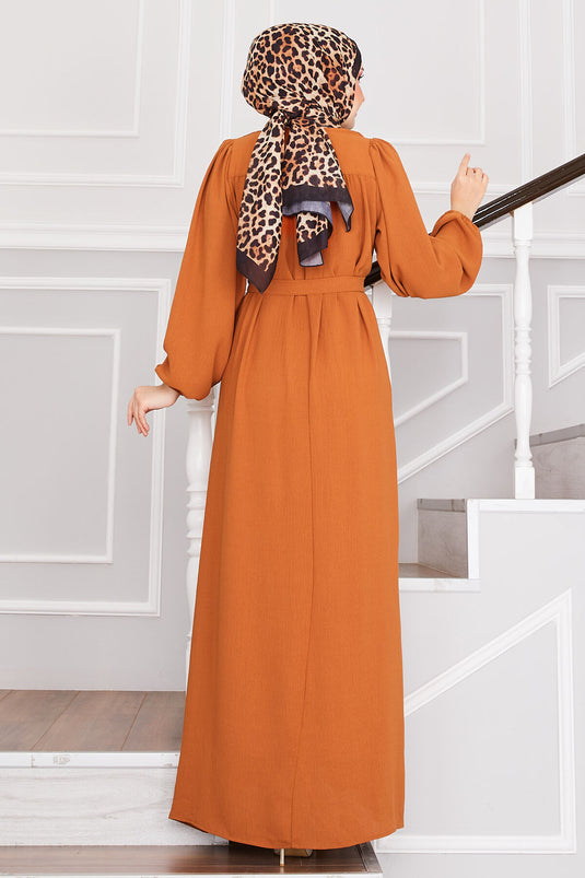 Aerobin Modest Dress with Robe, Tan