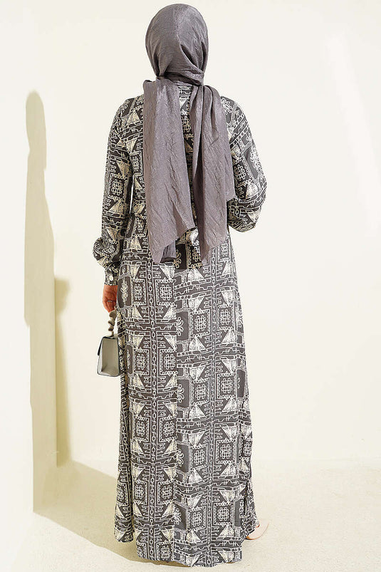 Fitted Halbförmiges Kleid In Rauchgrau