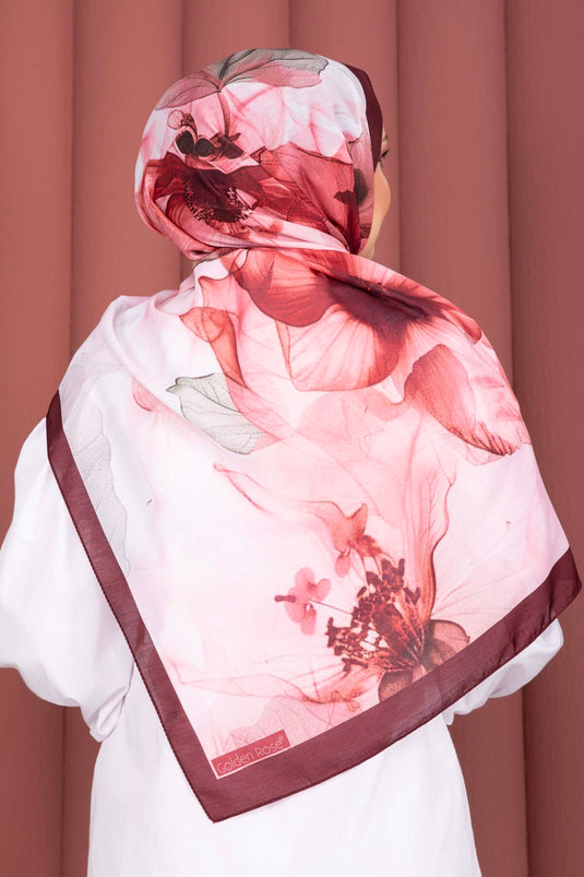 Série de foulards Rose Desen Bordeaux