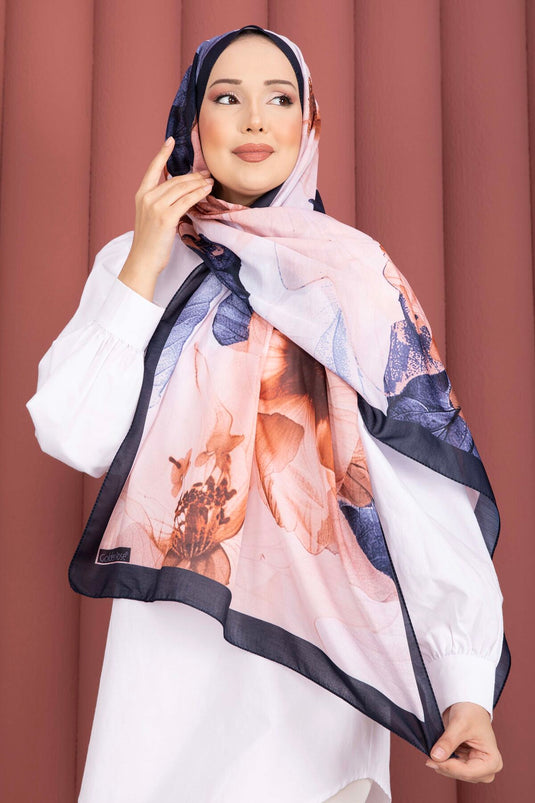 Série de foulards Rose Desen bleu marine