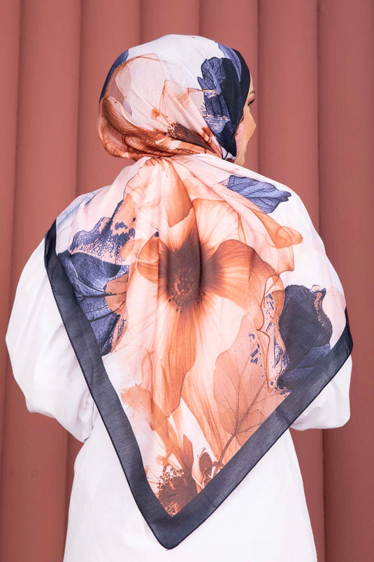 Série de foulards Rose Desen bleu marine