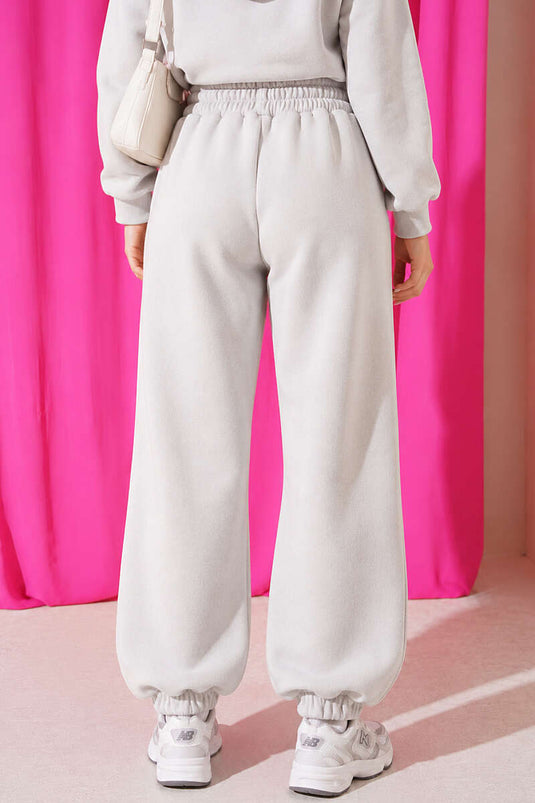 S Armalı Şardonlu Jogger Pantolon Gri