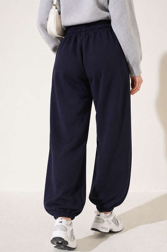 S Armalı Şardonlu Jogger Pantolon Lacivert
