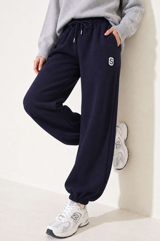Pantalon Jogger Triple Fil Avec Motif Armé Bleu Marine