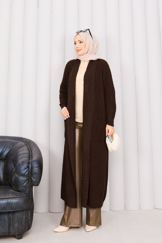 Gilet tricoté marron