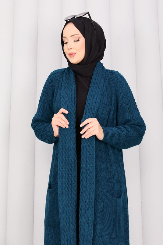 Châle tricoté pour cheveux, col, hijab, tricot, cardigan, pétrole