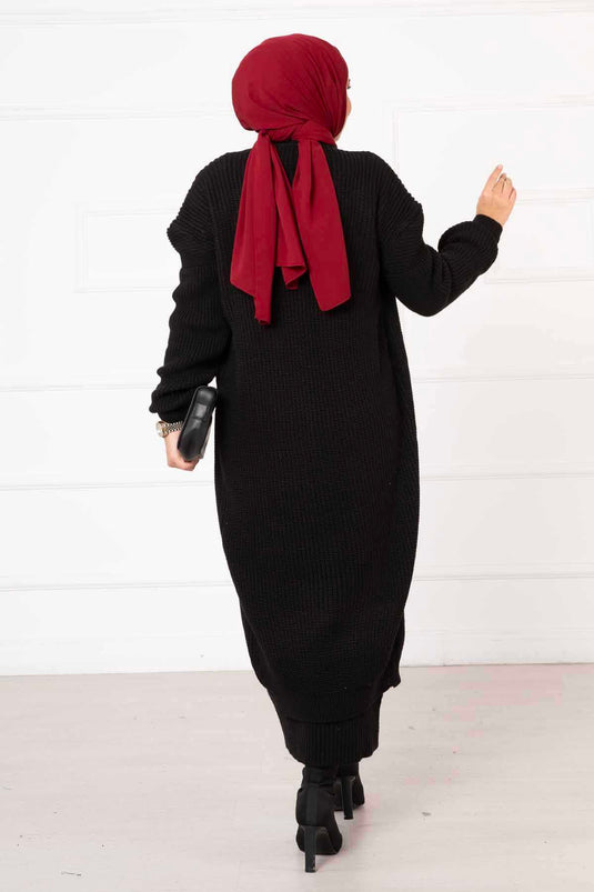 Braided Two Piece Suit Black