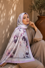 Série De Foulards À Motif Floral En Saphir Rose