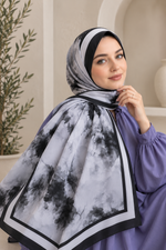 Série De Foulards À Motif Floral En Saphir Noir