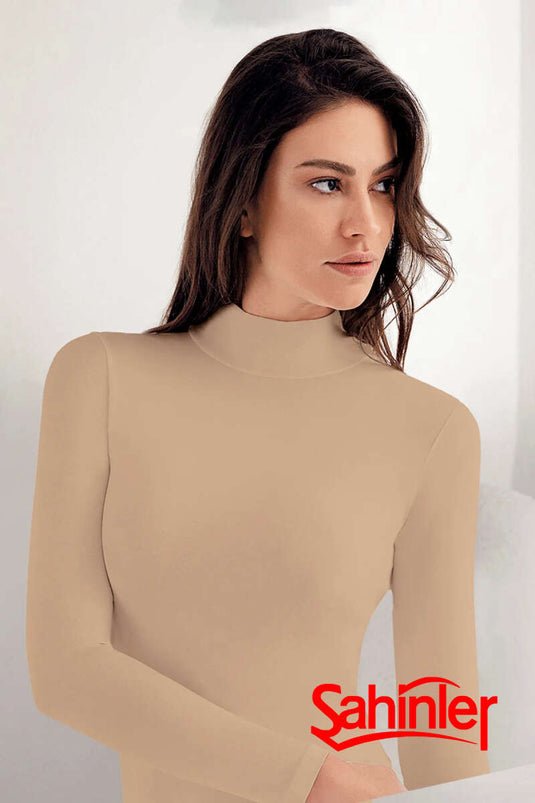 Şahinler Bayan Uzun Kol Dik Yaka Body Ten