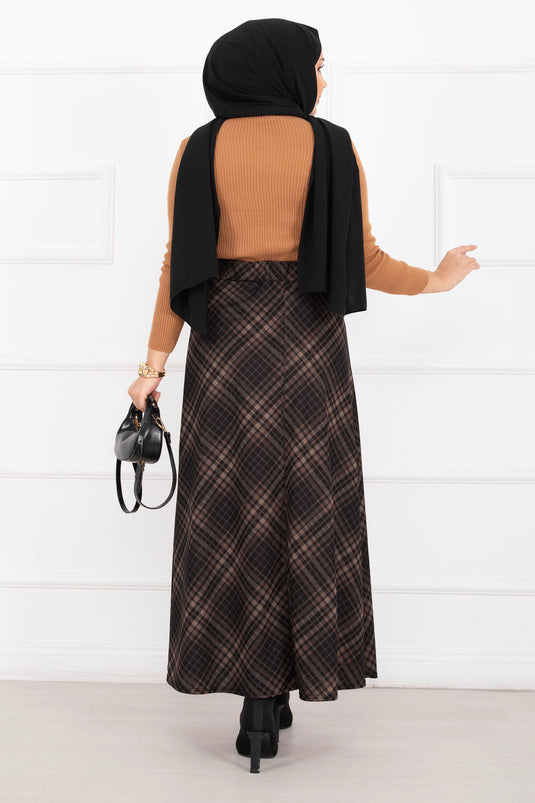 تنورة غوص بنقشة صحراوية سوداء-جملية