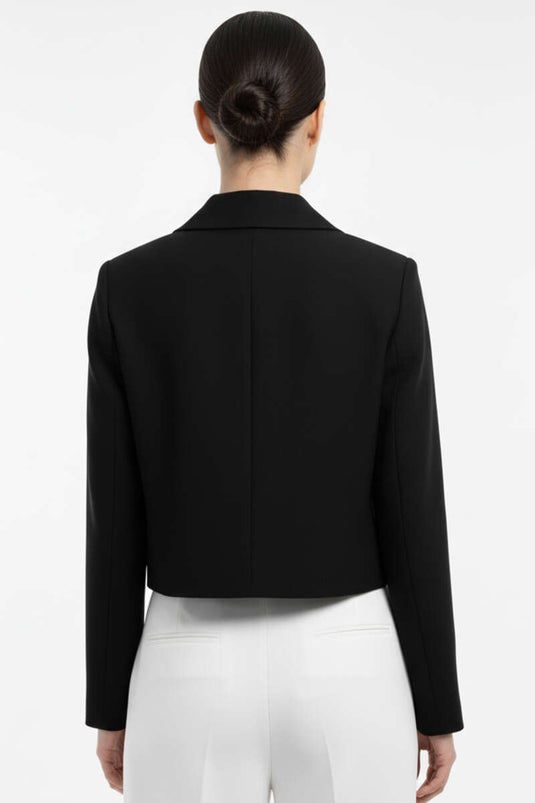 Sahte Cepli Düğmeli Ceket Siyah