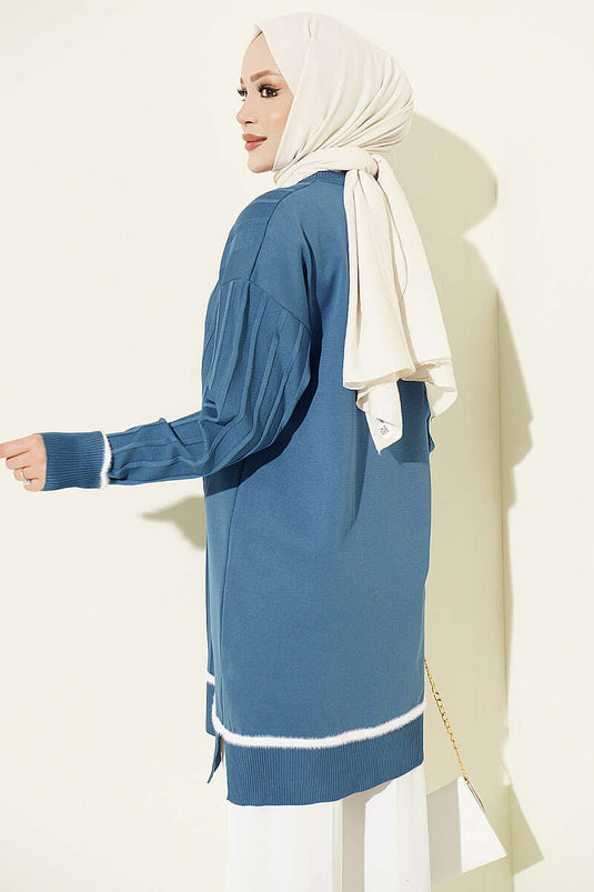Indigo Sakal Details Mercerized Tunic