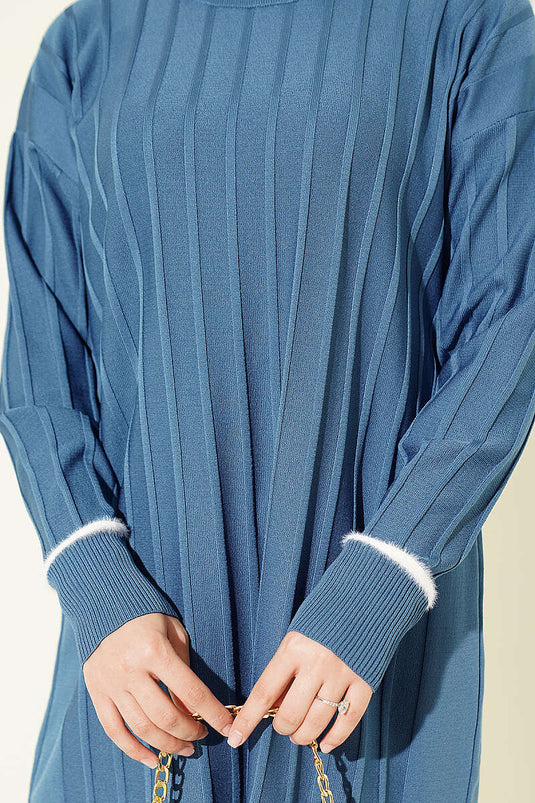 Indigo Sakal Details Mercerized Tunic