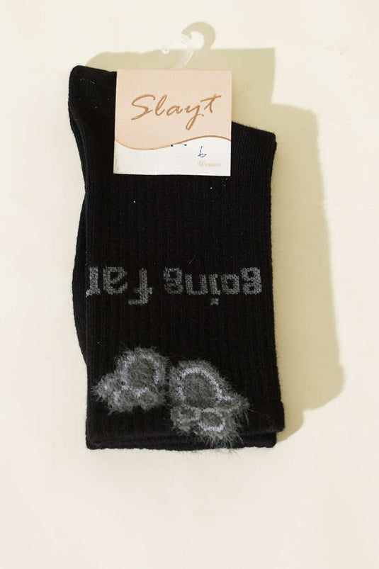 Sakallı Going Far Soket Kadın Çorap Siyah