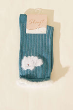 Chaussette à cheville pour femme avec poils bleue