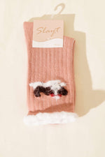 Chaussettes courtes pour femme à poils, couleur poudre