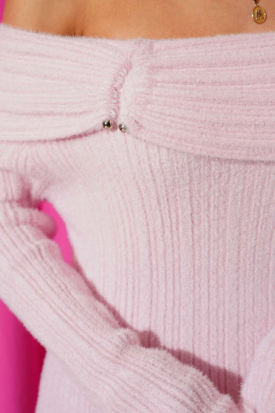 Bearded Madonna Collar Sweater Pink