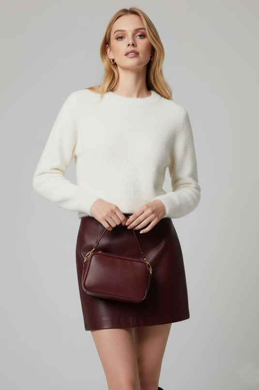Maglione in maglia con barba bianco