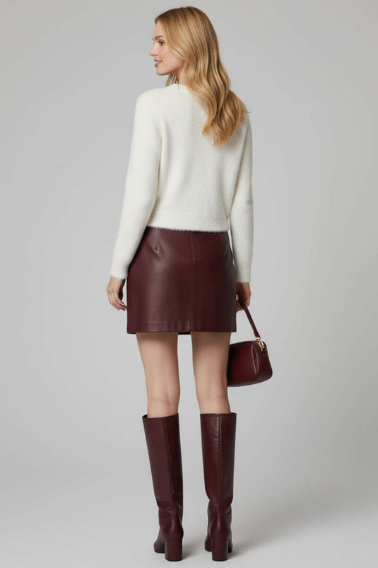 Sakallı Triko Kazak Beyaz