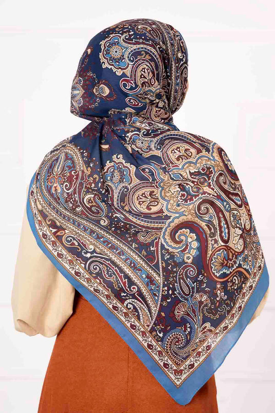 Cotton Scarf with Shawl Pattern -8