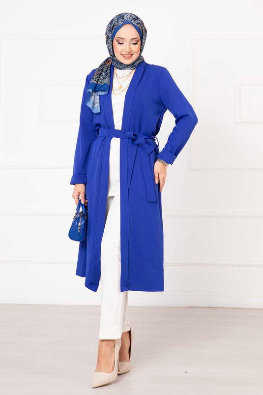 Shawl Collar Hijab Kimono Royal Blue