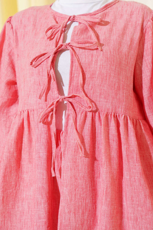 Salaş İp Bağlamalı İkili Takım Pembe