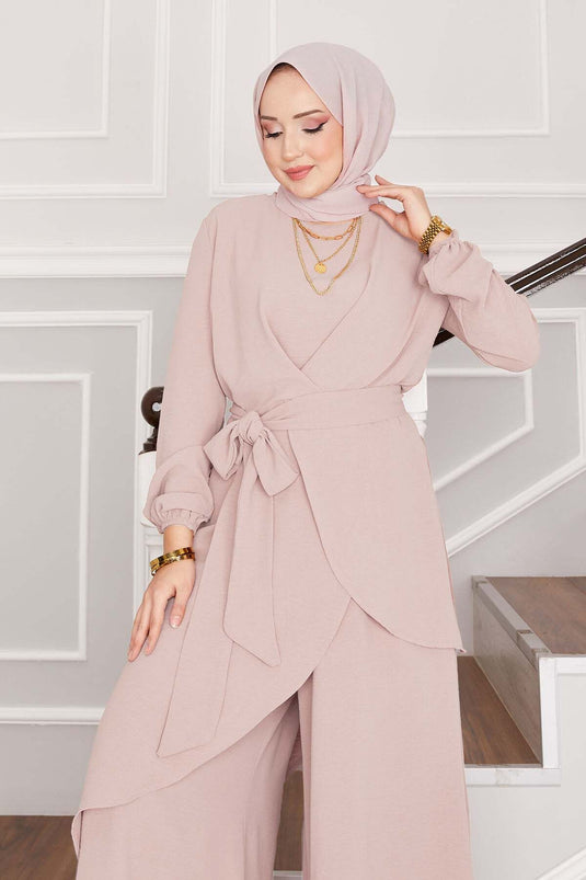 Ensemble hijab deux pièces décontracté Aerobin à motif pierre