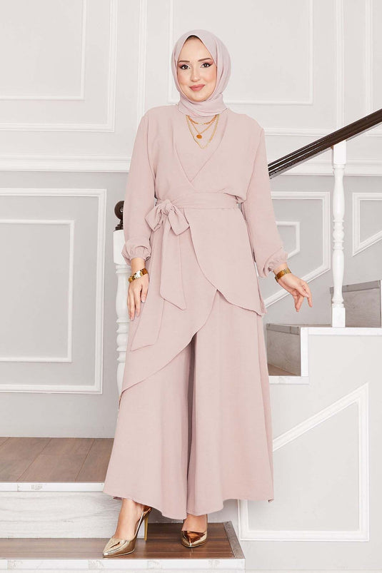 Ensemble hijab deux pièces décontracté Aerobin à motif pierre