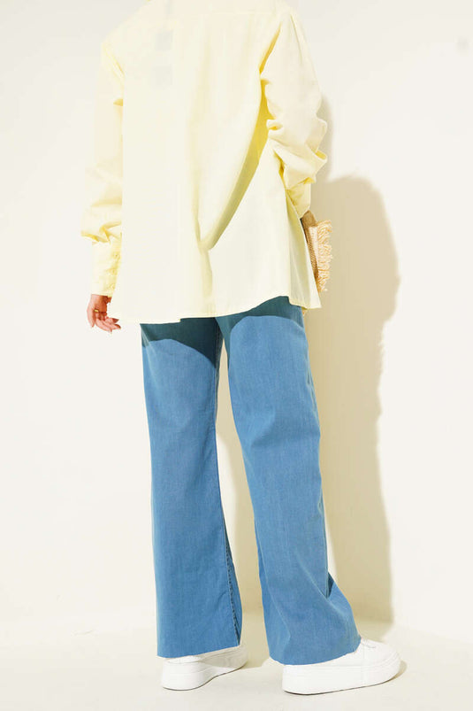 Lässig geschnittene Beinhose Hellblau