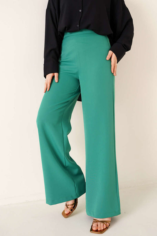 Loose Fabric Pants Green