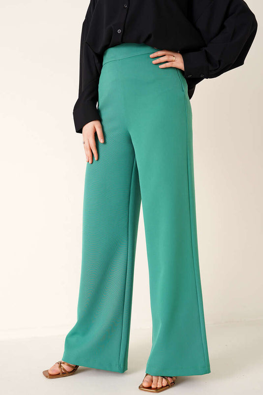 Loose Fabric Pants Green