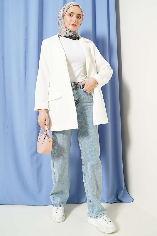 Pantaloni in Jeans Elasticizzati Larghi Colore Medio Scuro
