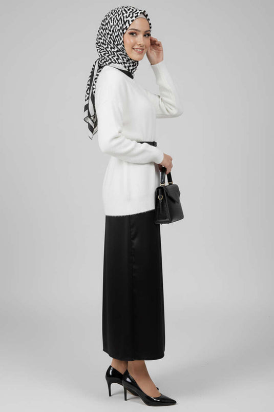 Pull ample en maille duveteuse, écru.