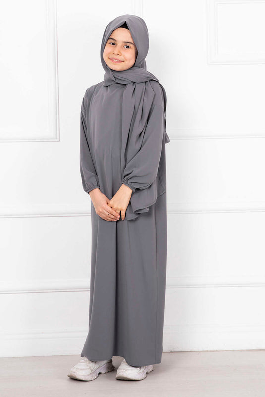 Robe de prière pour enfants châle hijab fumé