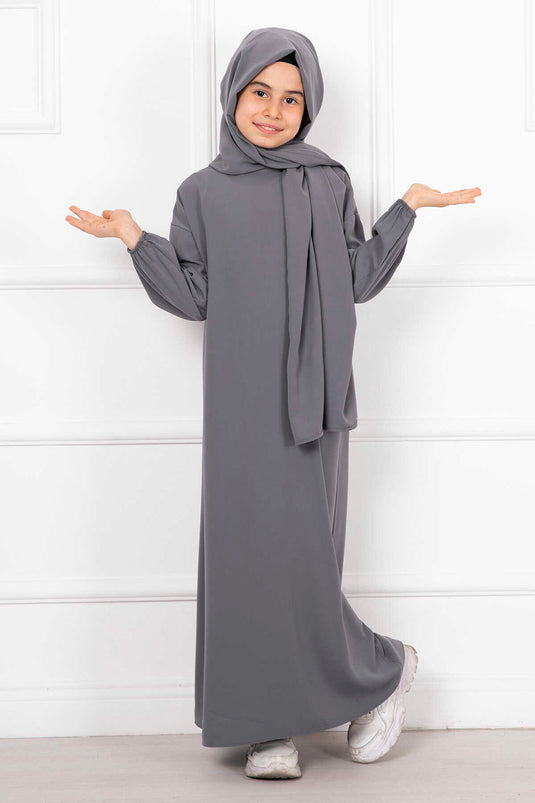 Robe de prière pour enfants châle hijab fumé