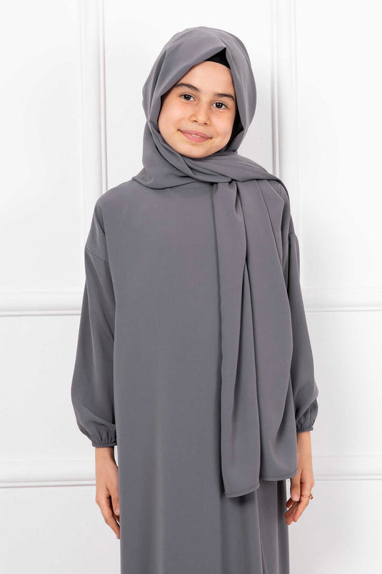 Robe de prière pour enfants châle hijab fumé