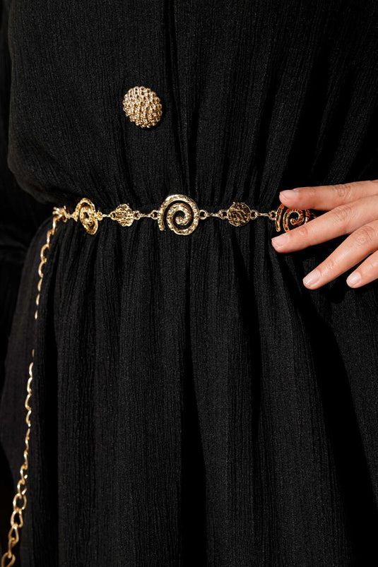 Gold Chain Belt with Snail Symbol